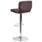 Merrick Lane Set of Two Swivel Bar Stools with Vertical Stitched Back and Adjustable Chrome Base with Footrest